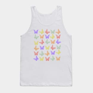 Butterfly Pattern - Different Coloured Backround Tank Top